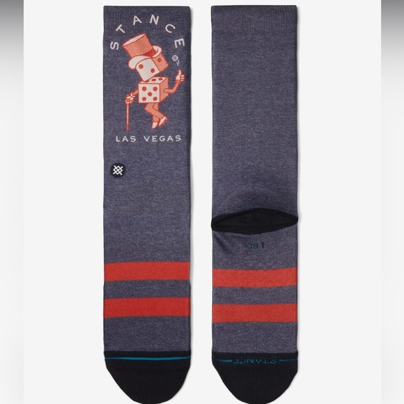 STANCE LAS VEGAS CREW HEIGHT SIZE LARGE IN CHARCOAL NWT - Picture 2 of 4